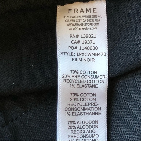 Frame Jeans Mini Boot Slit Film Noir Cut Off Waist Size 31 - Picture 13 of 16